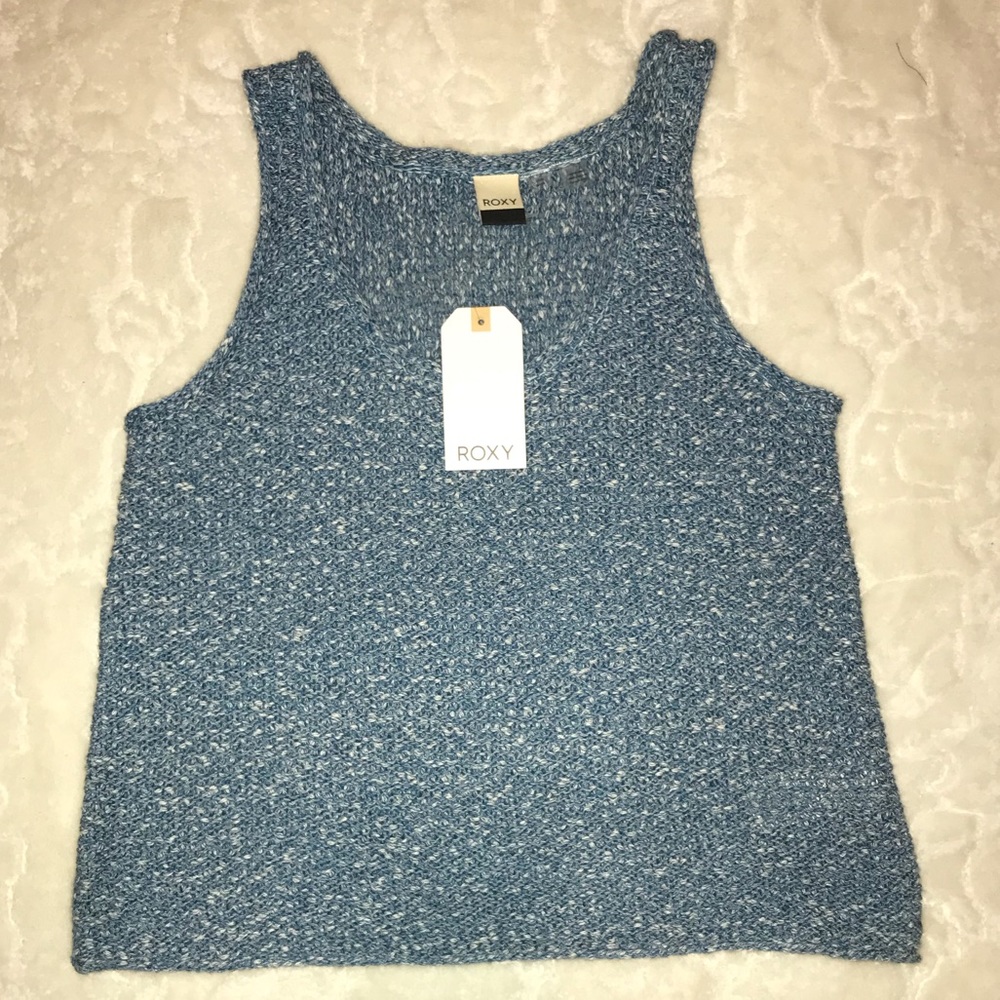 NWT Roxy women’s blue knit tank top• small